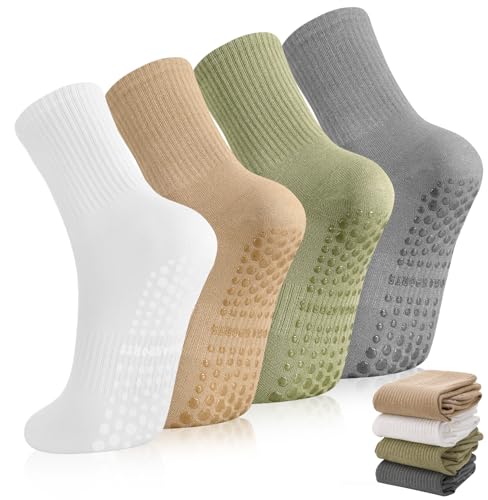 Utensilsto 4 Paar Pilates Socken Rutschfeste Socken Stoppersocken Damen 35-39 Antirutschsocken Reformer Pilates Socks Grip Socks für Pilates Barre Ballett Tanz Trampolin Utensilsto 4 Paar Pilates Socken Rutschfeste Socken Stoppersocken Damen 35-39 Antirutschsocken Reformer Pilates Socks Grip Socks für Pilates Barre Ballett Tanz Trampolin