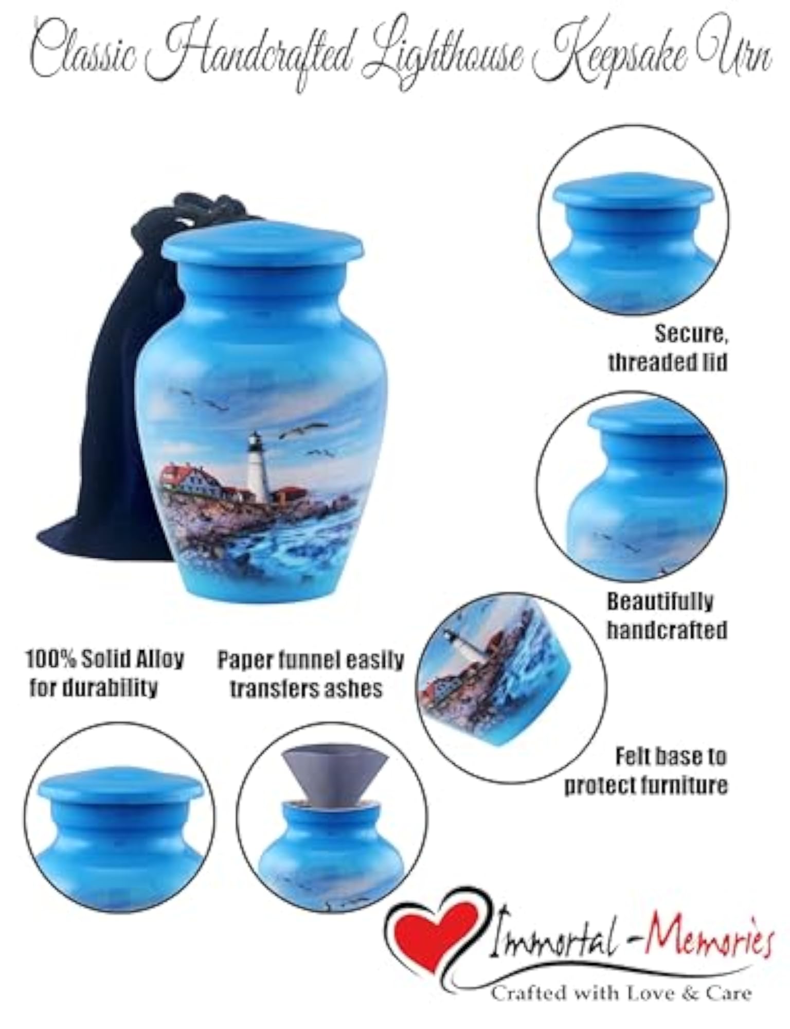 Lighthouse Keepsake Urn for Ashes