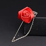 Boutonniere und Corsage Handgelenk Blume Boutonniere Corsage Hochzeit Boutonniere Pin for Männer Frauen Seide Knopfloch Trauzeugen Party Abschlussball Anzug Zubehör (Gelbe Corsage) (Rote Corsage)