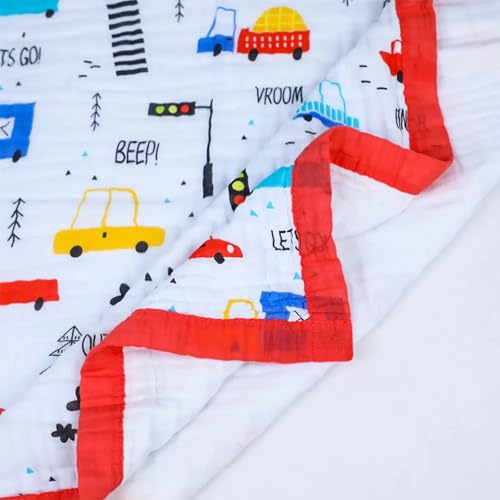 Image of SMILE BABY 100% Organic Cotton 6-Layer Muslin Baby Blanket (100x110 cm) is Super Soft, Breathable, and Gentle on Baby's Skin. Perfect for Comfort, Warmth, and Everyday use. Includes 1 Blanket
