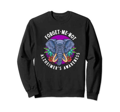 Forget Me Not Alzheimer's Awareness | Ruban violet éléphant Sweatshirt