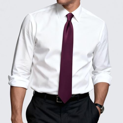 Image of Hi-Tie Men's Extra Long Solid Satin Tie Set 63 Inch /70 Inch Formal Necktie