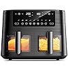 Dual-Air-Fryer-with-Visual-Window-9L-XL-Capacity-Double-Air-Fryers-2-Drawers-9-In-1-Cooking-Presets-Touch-Screen-Smart-Finish-Timer-Function-Dishwasher-Safe-Healthy-Oil-Free-Low-Fat-Cooking Dual Air Fryer with Visual Window, 9L XL Capacity Double Air Fryers, 2 Drawers, 9-In-1 Cooking Presets, Touch Screen, Smart Finish, Timer Function, Dishwasher-Safe, Healthy Oil Free & Low Fat Cooking