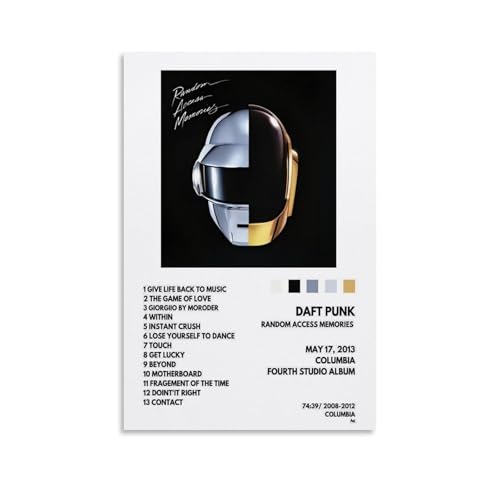 SRJUDR Random Access Memories-Daft PunkPosters Art mural et impressions sur toile Motif portrait 50 x 75 cm Sans cadre