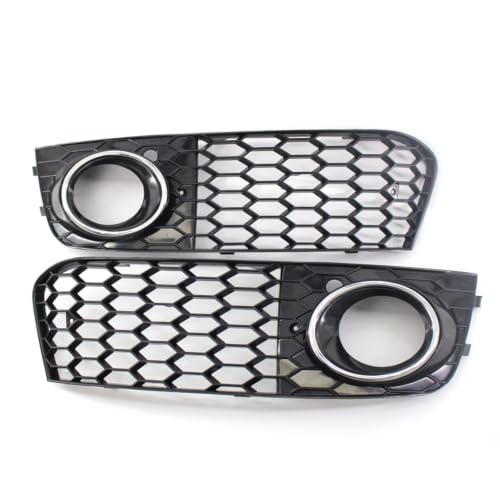 Cubierta de faros antiniebla para A4 B8 2009-2012 con rejilla de panal para parachoques delantero