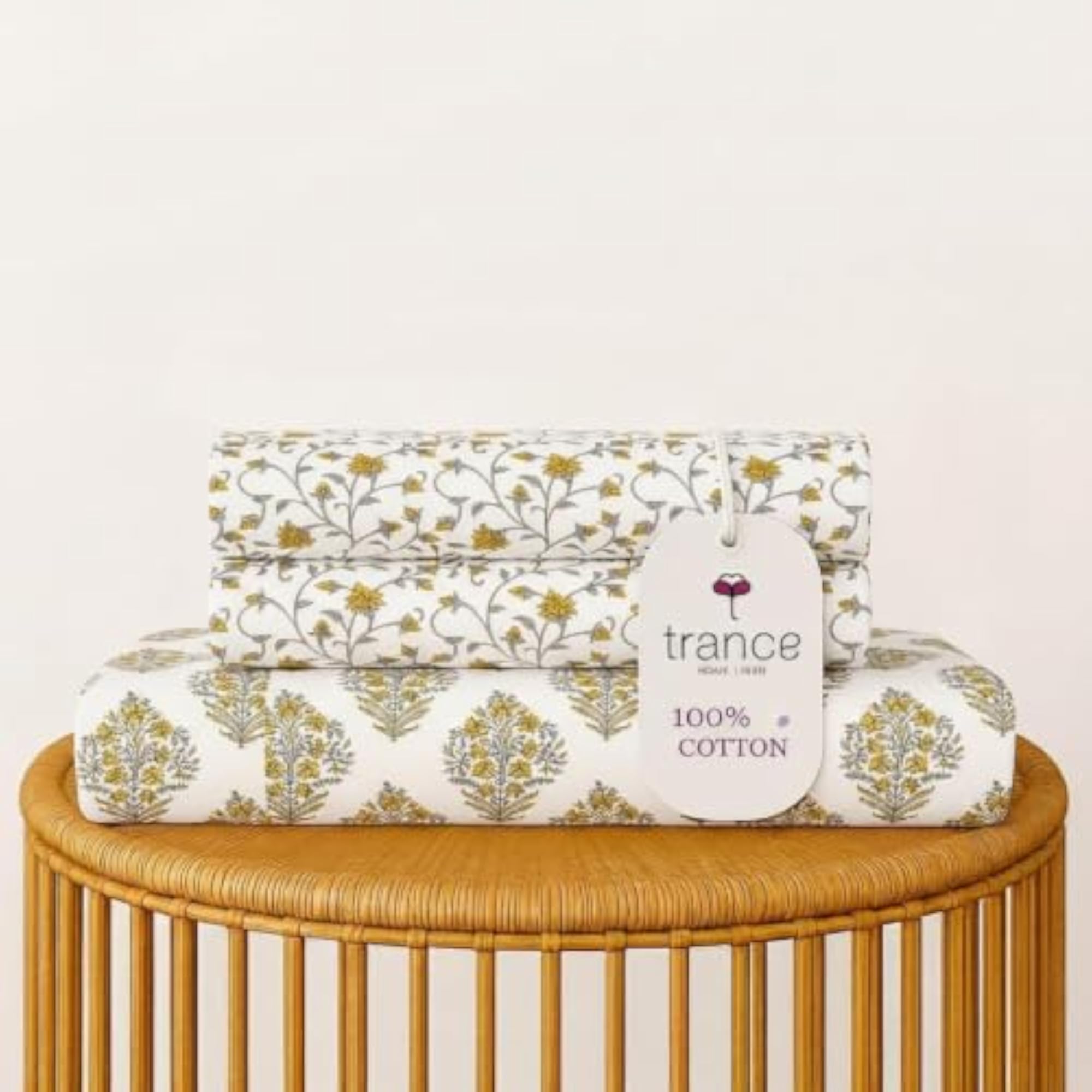 180TC 100% Cotton Single Size Printed Bedsheet