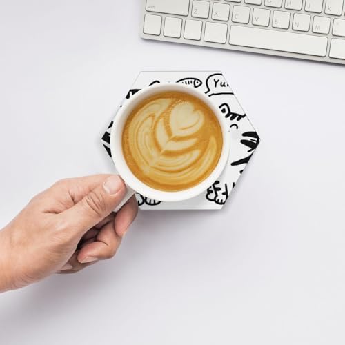 Dessous de verre chat mignon céramique pour apéritif salon