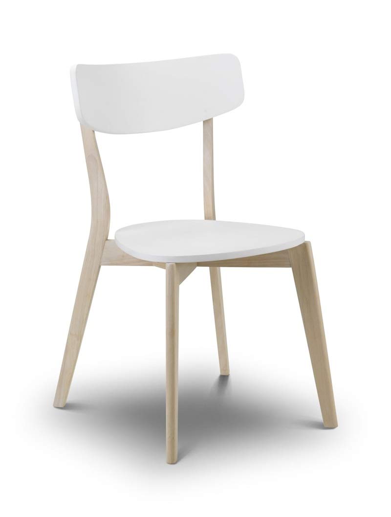 Julian Bowen - Casa Dining Chairs - Set of 2 - White - Oak