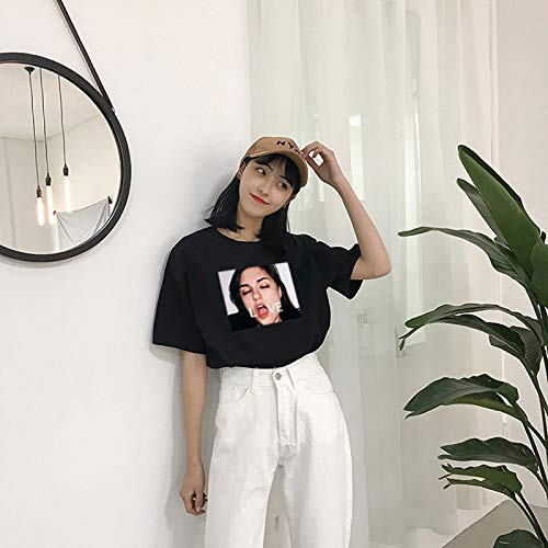 Camiseta para Mujer Nueva Camiseta De Manga Corta De Moda De Verano Personalidad Cartas Divertidas Casual Camiseta De Gran Tamaño para La Vida Cotidiana