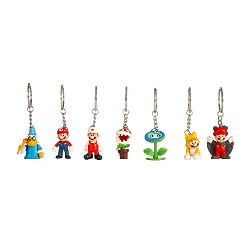 Sio & Tan 60Pcs Super Cake Topper Mario Keychain Kart Bros Princess Peach Kong Character Action Figures Toys Birthday Party Supplies Favor Cupcake Decorations Collection Playset Figurine Cartoon #TOP2