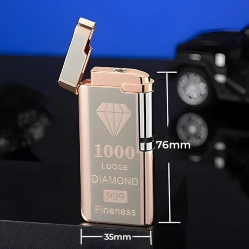 Encendedor Mini Metal Corto a Prueba de Viento Rojo miniatura 5
