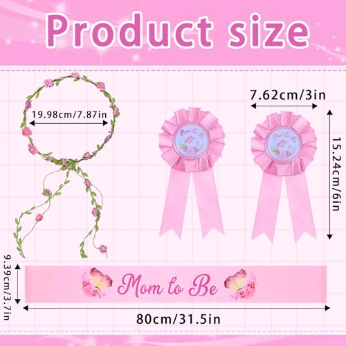 Ahqizfx 582787_1_0JK96ZJQ Baby Shower Decorations Sash, Butterfly Theme Mom To Be Sash Baby Shower Dad To Be Pin And Flower Crown Headband Baby Shower Corsage Pin Set thumb #1