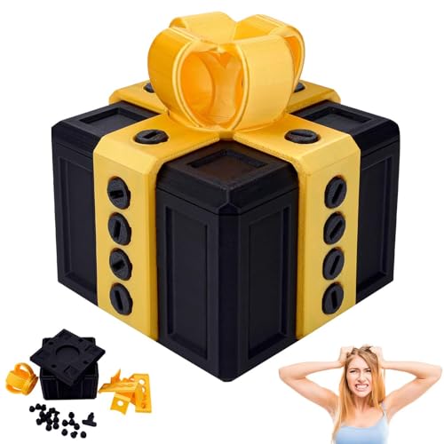Annoying Gift Box Prank Gift Box with Screws 3D Printed Funny Secret Santa Gifts Novelty Gag Puzzle Gifts Wrap Boxes Christmas Birthday Surprise Boxes for Kids Adults
