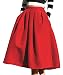 Face N Face Women's High Waisted A line Street Skirt Skater Pleated Full Midi Skirt Medium Red