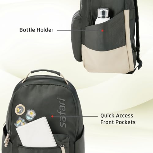 Image of Safari Dart 3 24L College backpack, 2 compartments, 17 inch laptop compatible, Smart trolley sleeve, Front pocket, college backpack bags for women and men, travel bag, Ideal for Students, Color - Olive