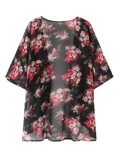 Image of BB&KK Women's Floral Kimono Summer Short Cover Ups Tops