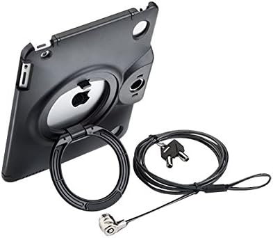 Tryten iPad 9.7 Lock & Stand - Economical Secure POS iPad Mini Stand, Multi-angle, Adjustable, Flip-out Ring; iPad Kiosk Stand - Includes Security Cable Lock with Keys