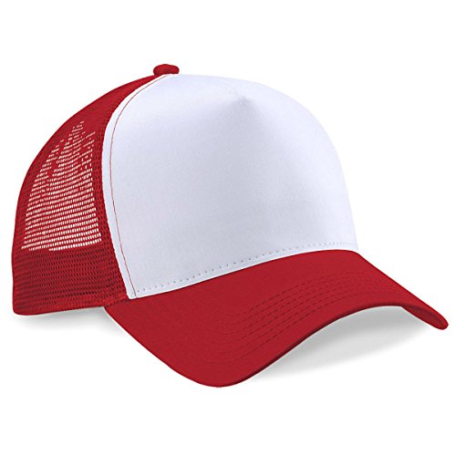 Gorra de béisbol de malla de marca Beechfield Rojo rosso Talla única