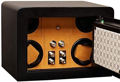 4 + 0 Enrollador automático de reloj unisex de huellas dactilares, enrolladores de doble rotación Motor silencioso de lujo con cajón Caja fuerte de metal 4 modos Luz LED-35 y tiempos; 25 y tiempos; 2