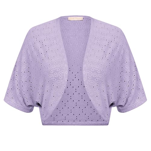 Image of Belle Poque Women's Open Front Bolero Shrug Batwing Short Sleeve Cropped Cardigan Lightweight
