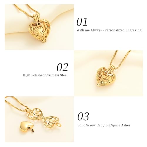 Memorial Cremation Jewelry Eternal Heart Cremation Locket Necklace With Mini Urn Jewelry For Ashes Of Loved Ones Keepsale Pendant3