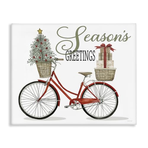 Festive Holiday Bicycle Gifts, 24 x 30 Inch Canvas Wall Art