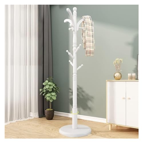Porte-manteau en bois véritable blanc à 10 patères, l'élégance durable pour entrée