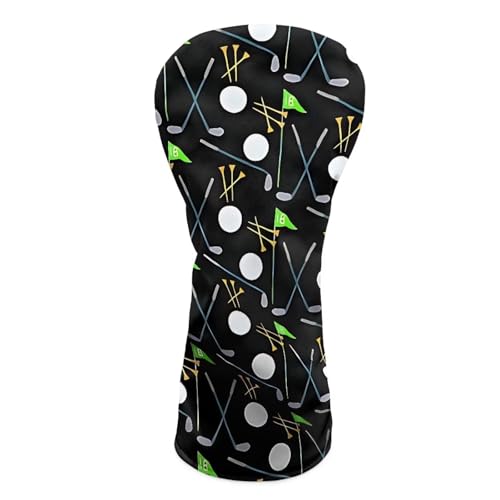 ELEQIN Fairway 3 Wood 5 Wood Headcovers Golf Club Head Covers Black Golf Head Covers Outdoor Sports Accessories Gift for Golfers Men Women Ideal for Travel Use Daily Durable