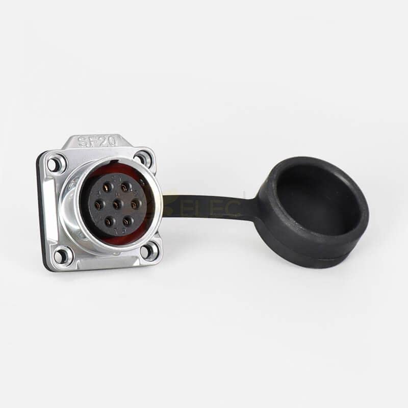 SF20 7 Pin Plug+Socket Waterproof 4-Hole Flange Quick Push-Pull Metal Aviation Circular Industrial