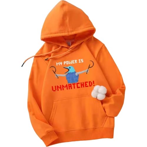 CUTTE Slay The Spire My Power Is Unmatched Meme Hoodie | Retro Pixel Art Gaming Pullover for Men Women with Kangaroo Pocke-Yello||m