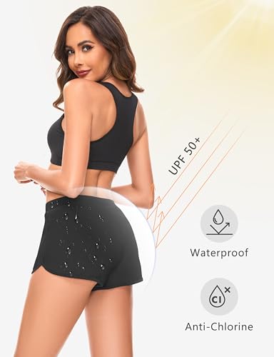 Image of Period Swimwear Shorts Leakproof Menstrual Swim Bathing Suit Built in Bikini Bottom Waterproof UV 50 Teens Girl Women