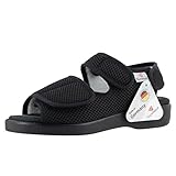  VAROMED Genf Hausschuhe Damen & Herren Schwarz I Orthopädische Schuhe I Senioren Klett Hausschuhe für drinnen & draußen I Gesundheitssandalen für schmerzempfindliche Füße I Gr. 41