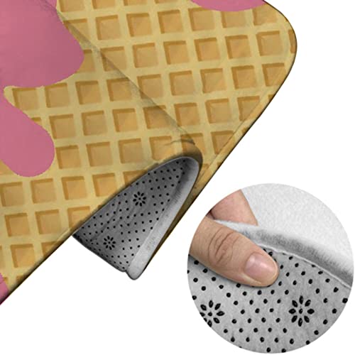 3-teiliges Badteppich-Set, Eistütenbrett, waschbare Badteppiche, rutschfest, mit Rückenpolster, Konturteppich und Toilettendeckelbezug – Bild 5