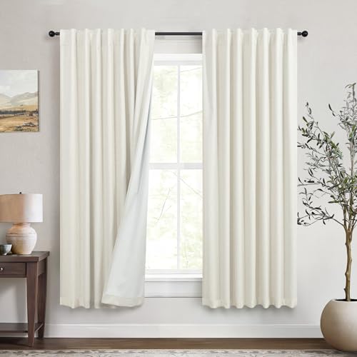 Neutral Rustic Nursery Blackout Curtains for Bedroom 58 Inches Long