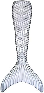 Fin Fun Mermaid Tail Only, Reinforced Tips, NO Monofin, Silver Lightning, Child 12