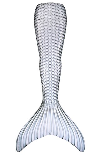 Fin Fun Mermaid Tail Only, Reinforced Tips, NO Monofin, Silver Lightning, Child 12
