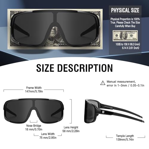 DUCO Cycling Sunglasses for Men UV400 Protection Sports Driving Fishing Mountain Bike Shades DC00252