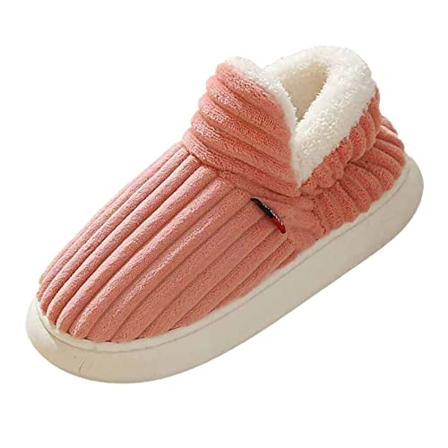 House Slippers for Woman Comfortable Fuzzy Warm Shoes Non Slip Memory Foam Platform Solid Color Bedroom Slippers