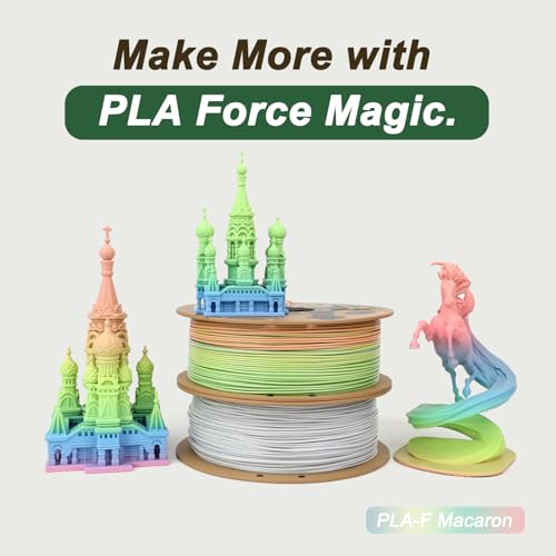 Image of PLA Force Gradient Filament, 3D Printer Filament 1.75mm, 1KG | Gradient 3D Printer Filament Features A Smooth Multi-Color Transition of Pink, Blue, and Green