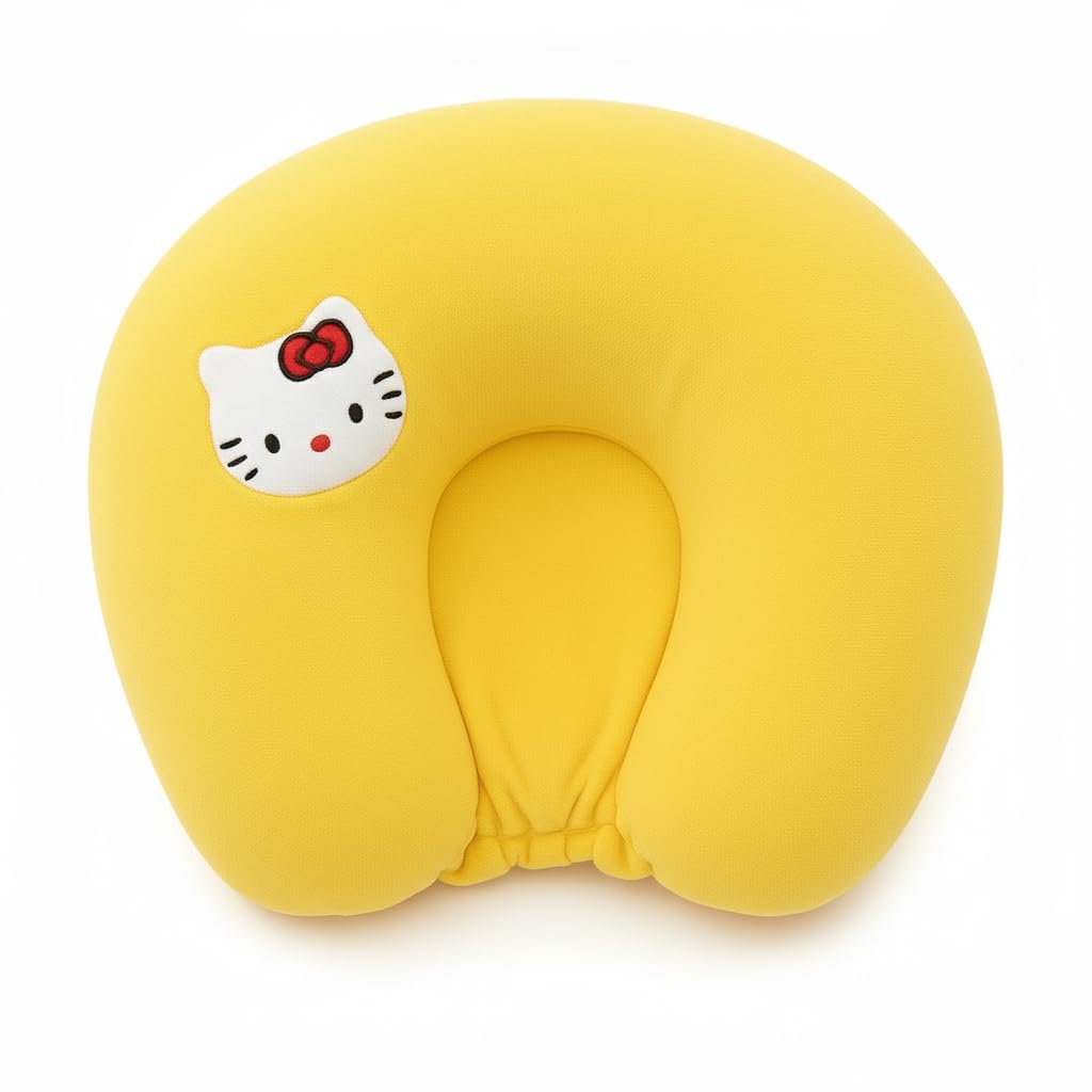 S-SQUARE Seed Pillow for Kids Baby Ideal for Round Head Shaping Seed Pillow with Foam Cotton Cover U Shape for Head Shaping Baby 0 to 18 Months Babies (Yellow)