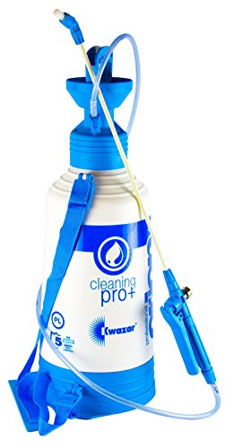 Kwazar 20010034 Industriële pompverstuiver drukspuit met Viton-afdichting Orion Pro plus 9 L, wit/blauw, 24 x 24 x 75 cm