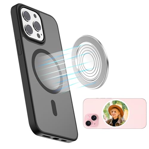 HAFOKO 2,2” Magnético Selfie Espejo para Volver Cámara Compatible para iPhone 16 15 14 13 12 Pro MAX Plus Magnético Redondo Delgado Móvil Convexo Espejo para Smartphones Vlog