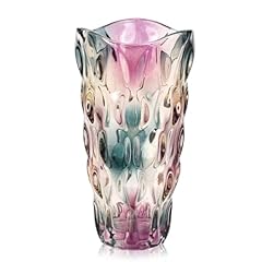 Idea Regalo - Dokeno Vaso Colorato e Grande per Fiori, Idea Regalo Perfetta per Donne, Vaso di Vetro Moderno, Design Unico a Cilindro Ondulato, Adatto per Decorazione da Soggiorno e Regalo di Compleanno per Mamma