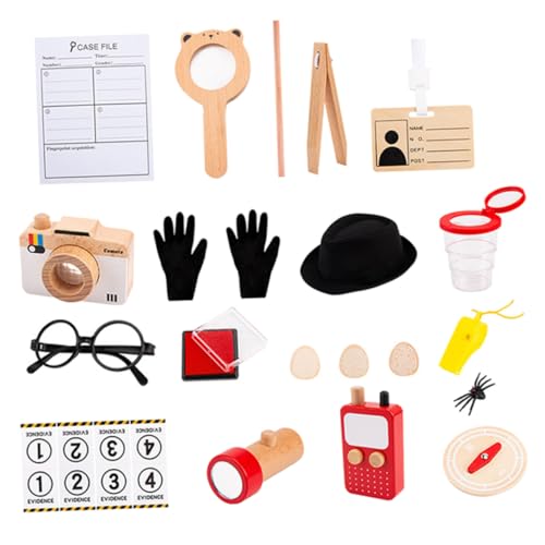 Kit de detective para niños que desarrolla la imaginación con herramientas de madera