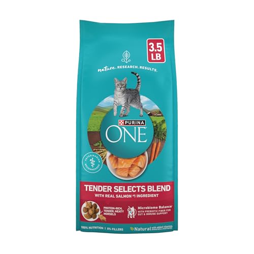 Purina ONE Natural Dry Cat Food, Tender Selects Blend With Real Salmon - 3.5 lb. Bag
