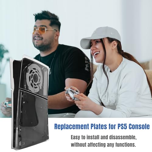 Image of Slim Digital Edition Cover Plates for New PS5 Slim Console, Shell Panels Compatible with New PlayStation 5 Slim Accessories Protective Replacement Faceplate (Transparent)