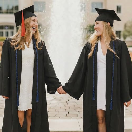 Image of GraduationMall Double Graduation Honor Cords Navy Blue 68 inch