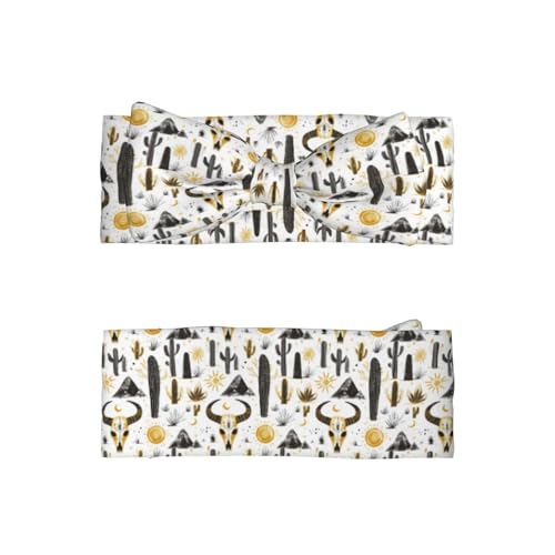 Western Sheep Skull Black Print Baby Girl Bows Headbands Baby Girls Newborn Headbands Infant Toddlers 0-6 Months2