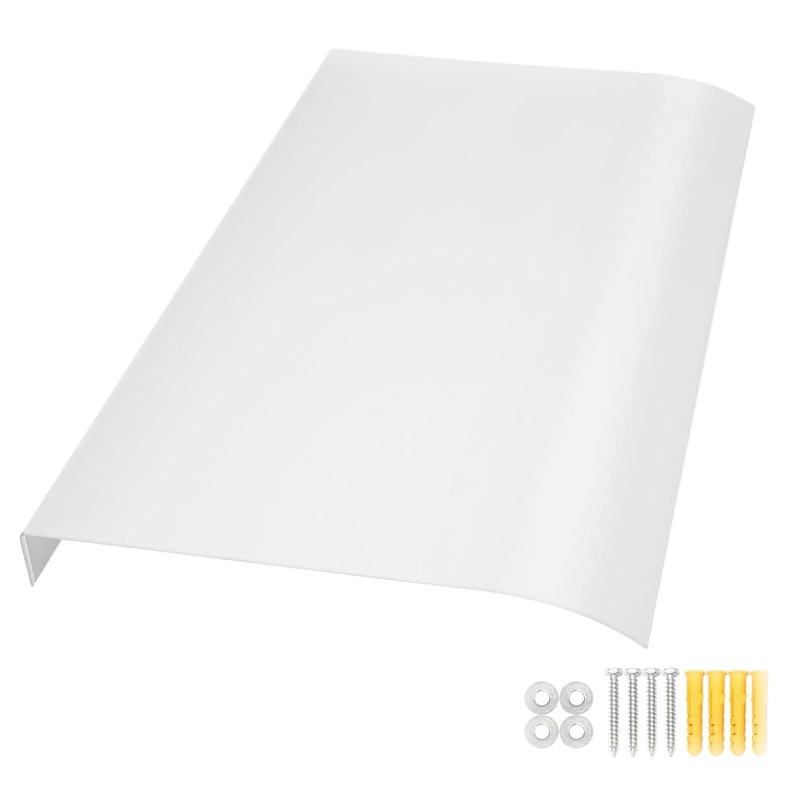 LWJSOCP Outdoor Canopy Aw UV & Rain Shelter for Front Door Polycarbonate Cover 17.3"x118" 14"-17" Depth Matte Finish Ideal for Patios & Windows