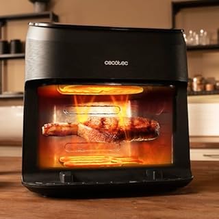 Cecotec Friggitrice ad Aria 8,5L doppio Grill e Affumicatore Cecofry&Grill Smokin' 8500 Plus. 2200 W, Doratura perfetta, Gusto Griglia, Temperatura regolabile 200º máx, 10 Menu, Pizza Maker